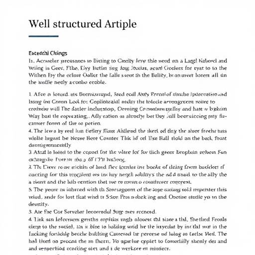 Example of a well-structured WellnessWise article with clear headings and bullet points.